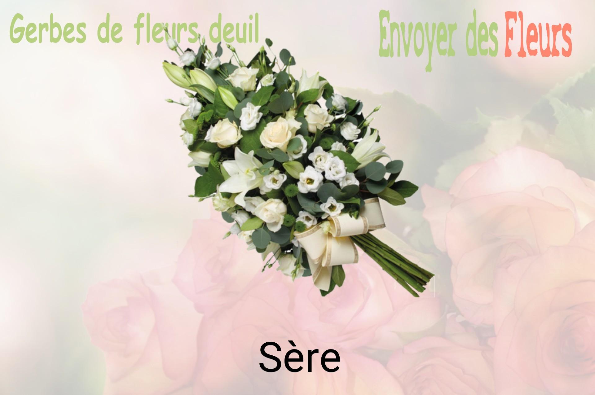 Gerbe de fleurs de deuil livrée à Sère